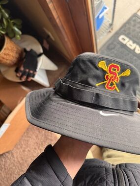 Nike Bucket Hat with Embroidered USC Lacrosse Logo - Black & Gold